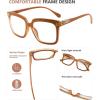 imageEyekepper Square Reading Glasses for Women Large Frame ReadersBrown