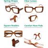 imageEyekepper Square Reading Glasses for Women Large Frame ReadersBrownr2101