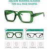 imageEyekepper Square Reading Glasses for Women Large Frame ReadersGreenr2101