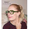 imageEyekepper Square Reading Glasses for Women Large Frame ReadersGreenr2101