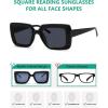 imageEyekepper Square Reading Glasses for Women Large Frame ReadersGrey Lensr2101