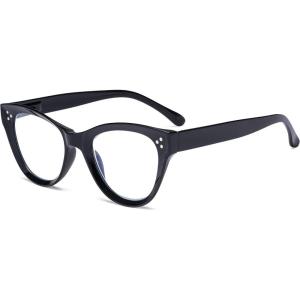 imageEyekepper Large Cateye Design Reading Glasses Oversized Readers for Women Reading  Transparent Frame 150Black