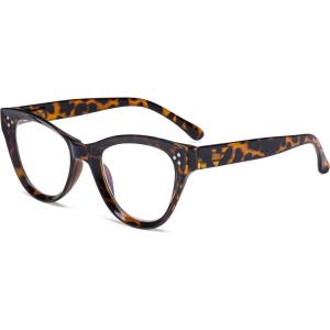 imageEyekepper Large Cateye Design Reading Glasses Oversized Readers for Women Reading  Transparent Frame 150Tortoise