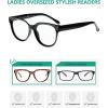imageEyekepper Oversize Reading Glasses Women Stylish Readers  Red 250Grey Tortoise