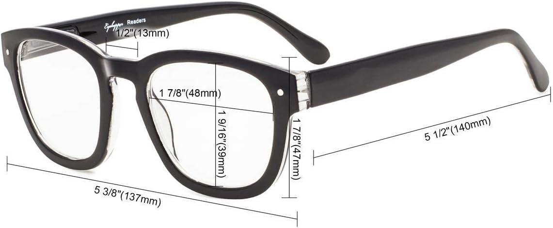 imageEyekepper Reading Glasses Professor Vintage Stylish Square Oversized Readers Men Women AntiBrown 05Antibrown
