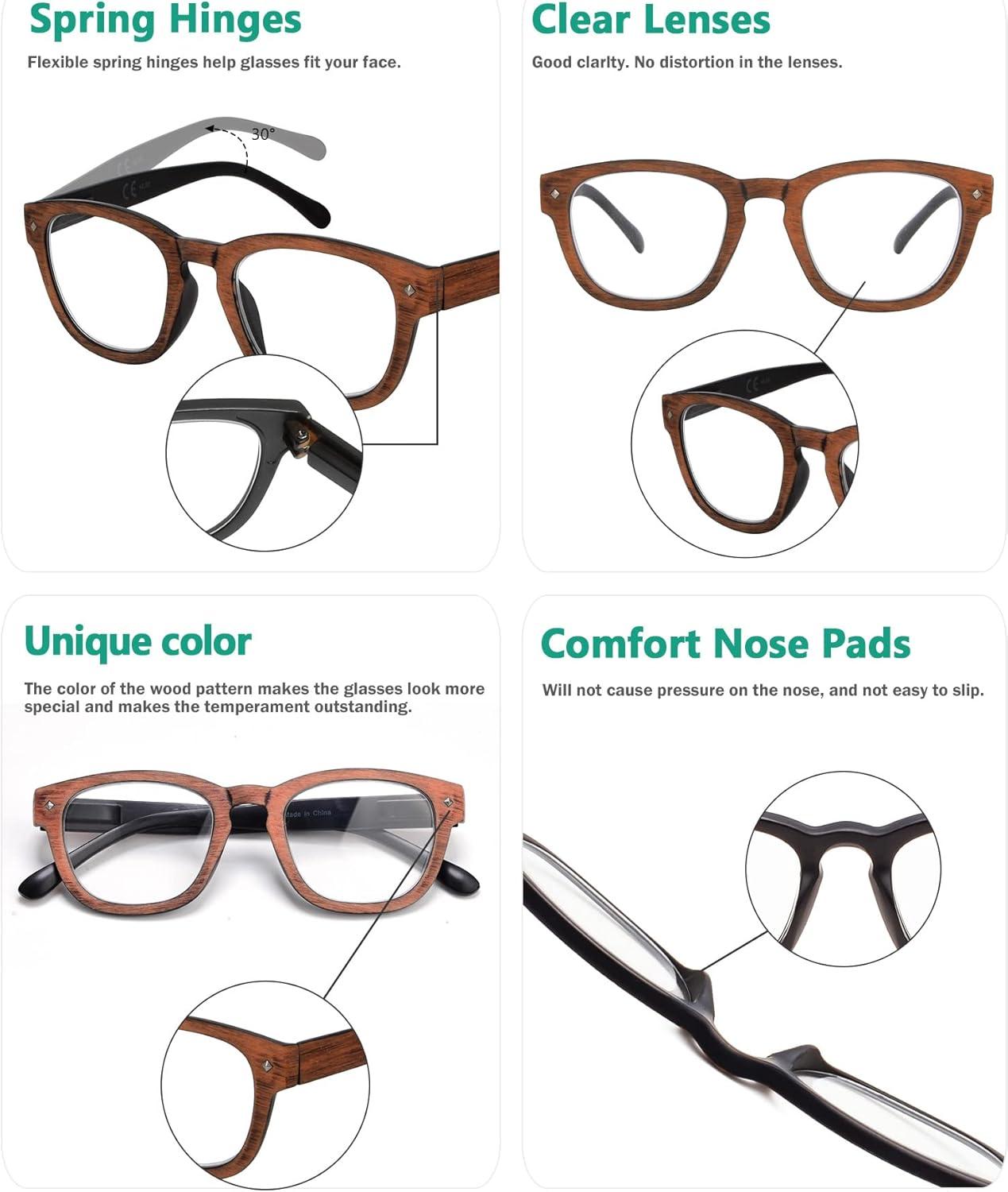imageEyekepper Reading Glasses Professor Vintage Stylish Square Oversized Readers Men Women AntiBrown 05Antibrown