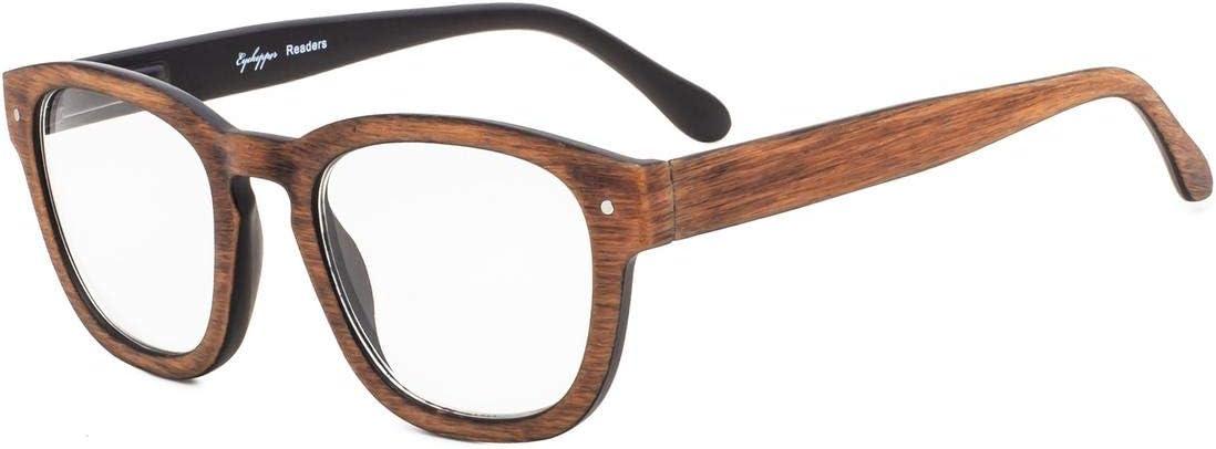 imageEyekepper Reading Glasses Professor Vintage Stylish Square Oversized Readers Men Women AntiBrown 05Antibrown