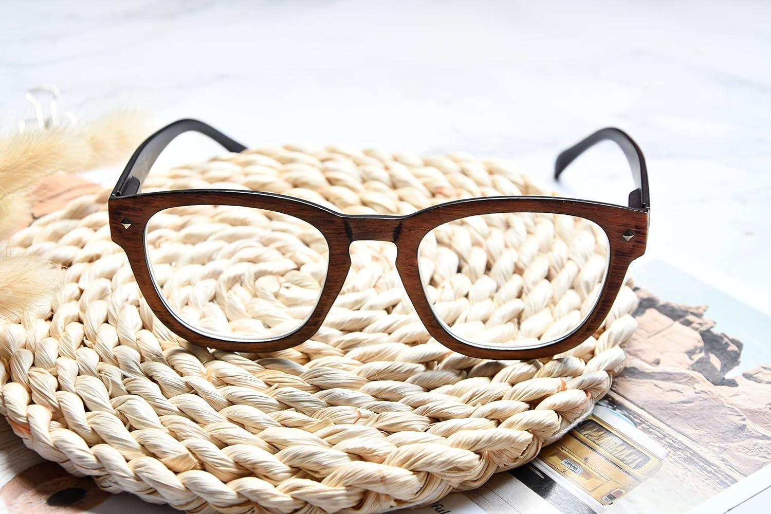 imageEyekepper Reading Glasses Professor Vintage Stylish Square Oversized Readers Men Women AntiBrown 05Antibrown