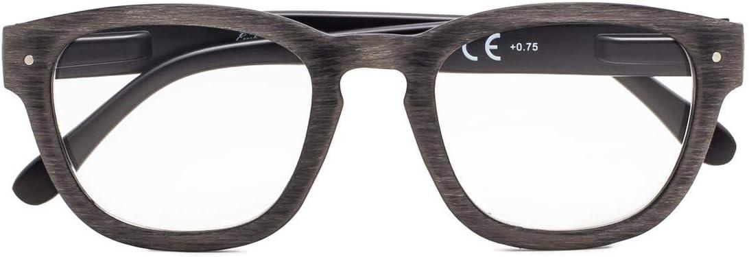 imageEyekepper Reading Glasses Professor Vintage Stylish Square Oversized Readers Men Women AntiBrown 05Antigrey