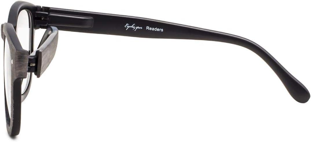 imageEyekepper Reading Glasses Professor Vintage Stylish Square Oversized Readers Men Women AntiBrown 05Antigrey