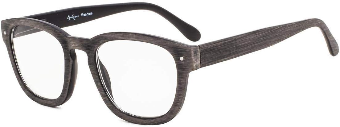 imageEyekepper Reading Glasses Professor Vintage Stylish Square Oversized Readers Men Women AntiBrown 05Antigrey