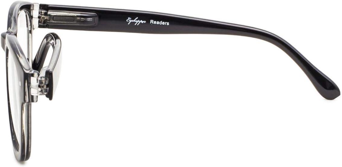 imageEyekepper Reading Glasses Professor Vintage Stylish Square Oversized Readers Men Women AntiBrown 05Black