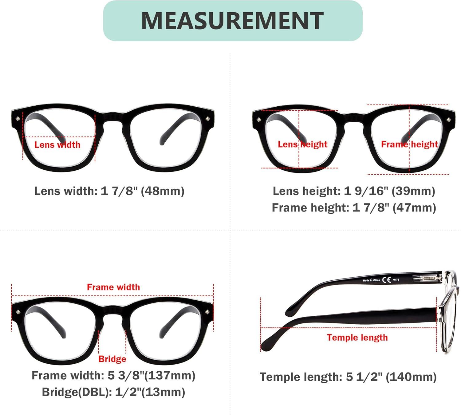 imageEyekepper Reading Glasses Professor Vintage Stylish Square Oversized Readers Men Women AntiBrown 05Black