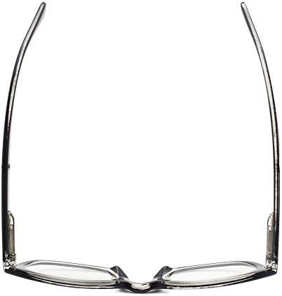 imageEyekepper Reading Glasses Professor Vintage Stylish Square Oversized Readers Men Women AntiBrown 05Black