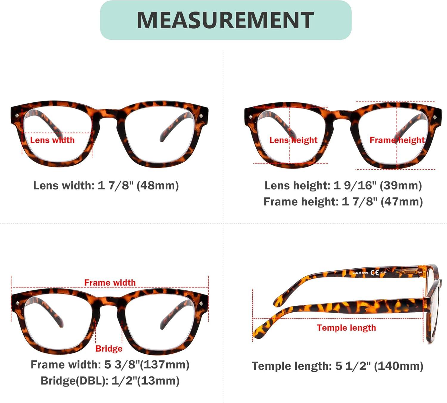 imageEyekepper Reading Glasses Professor Vintage Stylish Square Oversized Readers Men Women AntiBrown 05Tortoiseshell