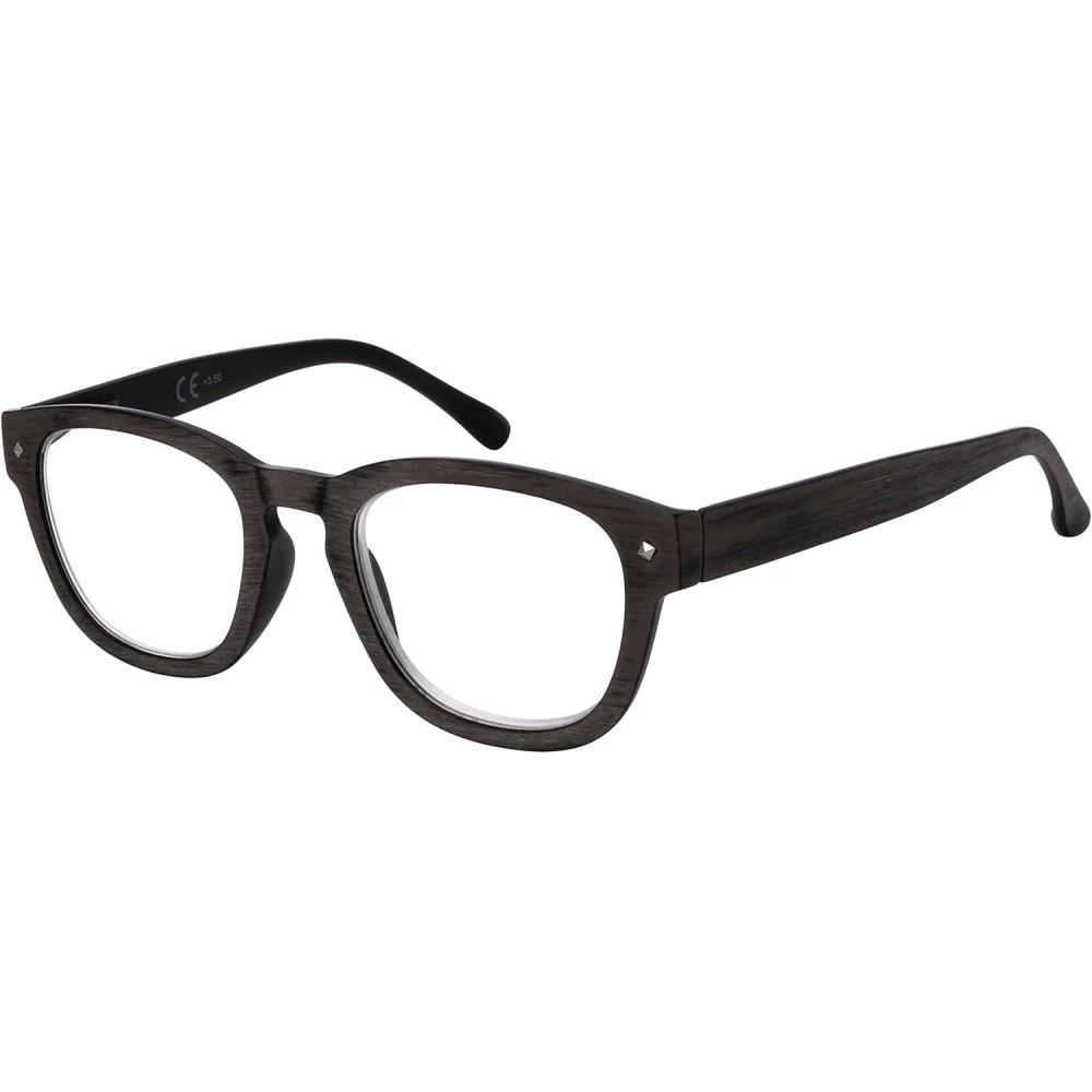 imageEyekepper Reading Glasses Professor Vintage Stylish Square Oversized Readers Men Women AntiBrown 05Antigrey