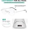 imageEyekepper Frameless Reading Glasses Women  Round Rimless Readers Men Red 2504 Pack MixblackGunmetalSliverGold