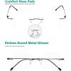 imageEyekepper Frameless Reading Glasses Women  Round Rimless Readers Men Red 250Black