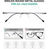 imageEyekepper Frameless Reading Glasses Women  Round Rimless Readers Men Red 250Black