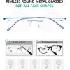 imageEyekepper Frameless Reading Glasses Women  Round Rimless Readers Men Red 250Blue