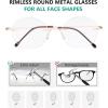 imageEyekepper Frameless Reading Glasses Women  Round Rimless Readers Men Red 250Gold