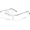 imageEyekepper Frameless Reading Glasses Women  Round Rimless Readers Men Red 250Gunmetal