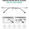 imageEyekepper Frameless Reading Glasses Women  Round Rimless Readers Men Red 250Gunmetal