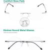 imageEyekepper Frameless Reading Glasses Women  Round Rimless Readers Men Red 250Gunmetal