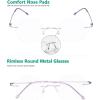 imageEyekepper Frameless Reading Glasses Women  Round Rimless Readers Men Red 250Purple