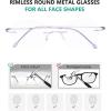 imageEyekepper Frameless Reading Glasses Women  Round Rimless Readers Men Red 250Purple