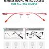 imageEyekepper Frameless Reading Glasses Women  Round Rimless Readers Men Red 250Red