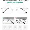 imageEyekepper Frameless Reading Glasses Women  Round Rimless Readers Men Red 250Silver