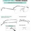 imageEyekepper Frameless Reading Glasses for Men Reading  Rectangle Rimless Reader Eyeglasses Black 225Black