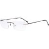 imageEyekepper Frameless Reading Glasses for Men Reading  Rectangle Rimless Reader Eyeglasses Black 225Brown