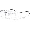 imageEyekepper Frameless Reading Glasses for Men Reading  Rectangle Rimless Reader Eyeglasses Black 225Silver