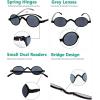 imageEyekepper Oval Round Reading Glasses Women Men Small Vintage Reader Eyeglasses Mini with Spring HingesGrey Lens