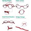 imageEyekepper Oval Round Reading Glasses Women Men Small Vintage Reader Eyeglasses Mini with Spring HingesRed