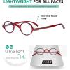 imageEyekepper Oval Round Reading Glasses Women Men Small Vintage Reader Eyeglasses Mini with Spring HingesRed