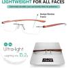 imageEyekepper Reader Small Lens Rimless Reading Glasses Men WomenBrown Arm