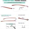 imageEyekepper Reader Small Lens Rimless Reading Glasses Men WomenBrown Arm