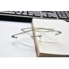 imageEyekepper Reader Small Lens Rimless Reading Glasses Men WomenGrey Arm