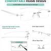 imageEyekepper Reader Small Lens Rimless Reading Glasses Men WomenTransparent Arm