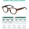 imageEyekepper Reading Glasses Professor Vintage Stylish Square Oversized Readers Men Women AntiBrown 05Antibrown