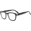 imageEyekepper Reading Glasses Professor Vintage Stylish Square Oversized Readers Men Women AntiBrown 05Black