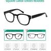 imageEyekepper Reading Glasses Professor Vintage Stylish Square Oversized Readers Men Women AntiBrown 05Black