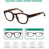 imageEyekepper Reading Glasses Professor Vintage Stylish Square Oversized Readers Men Women AntiBrown 05Tortoiseshell