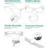 imageEyekepper Spring Hinges Vintage Reading Glasses Men with Case Grey Lens Sunshine ReadersTransparent