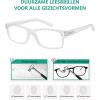 imageEyekepper Spring Hinges Vintage Reading Glasses Men with Case Grey Lens Sunshine ReadersTransparent