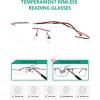 imageEyekepper Titanium Rimless Reading Glasses Readers Men GunmetalLens Width 51mmred