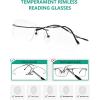 imageEyekepper Titanium Rimless Reading Glasses Readers Men GunmetalLens Width 55mmblack